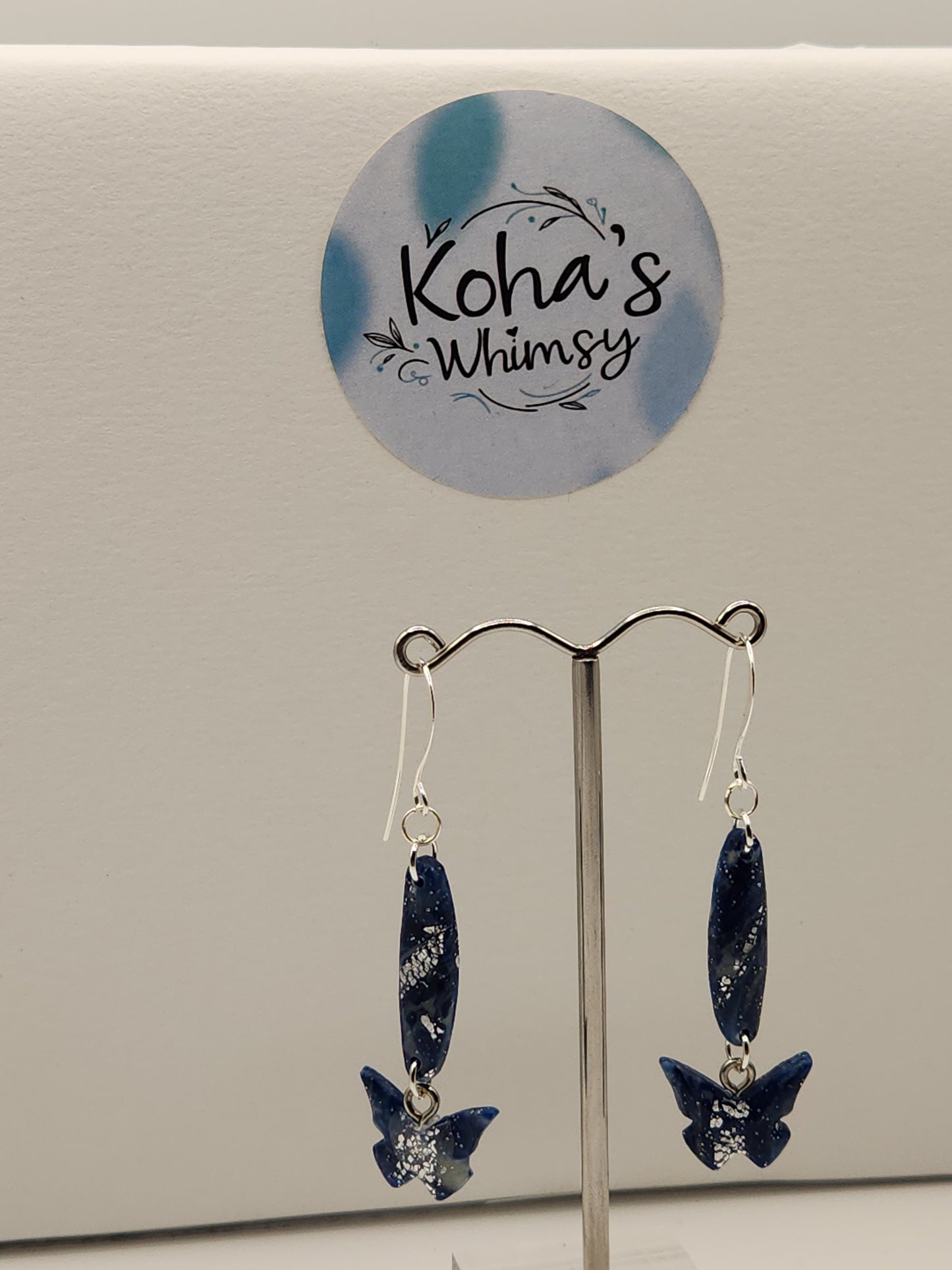 Starlight Shimmer Hanging Butterfly Dangle Earrings