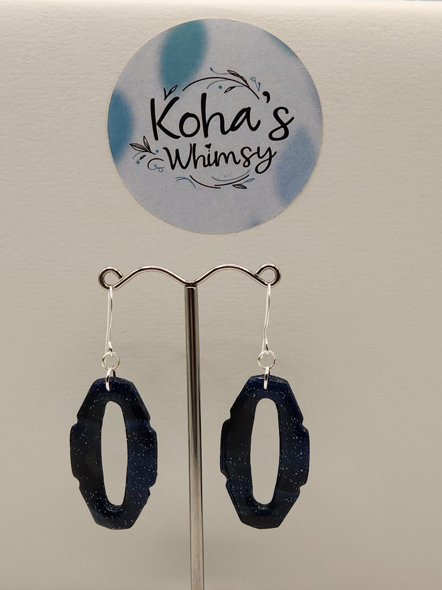 Starlight Shimmer Oval Hoopla Dangle Earrings