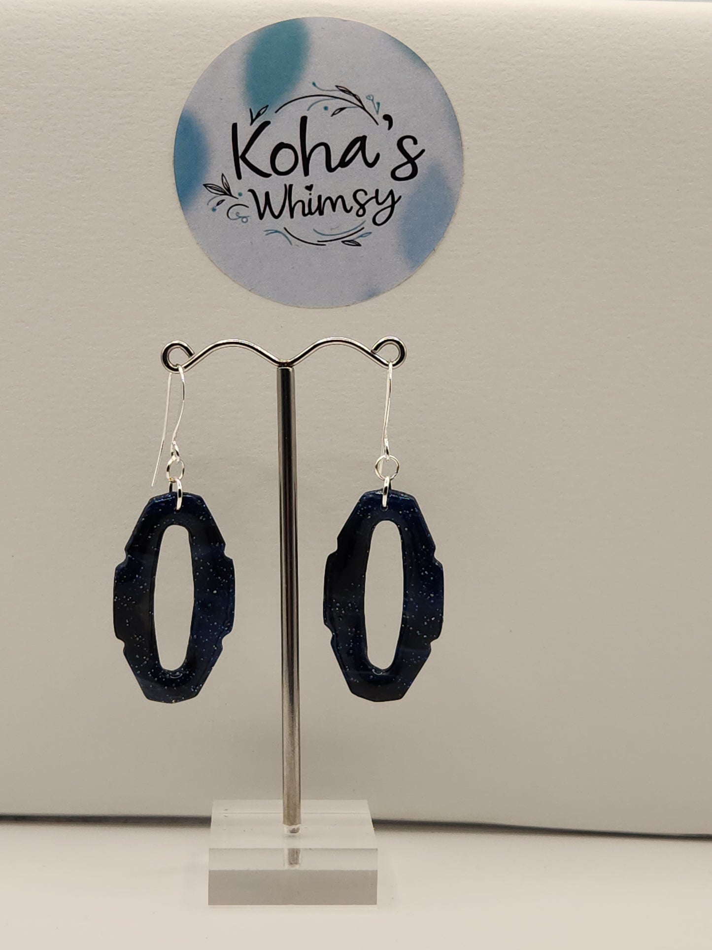 Starlight Shimmer Oval Hoopla Dangle Earrings