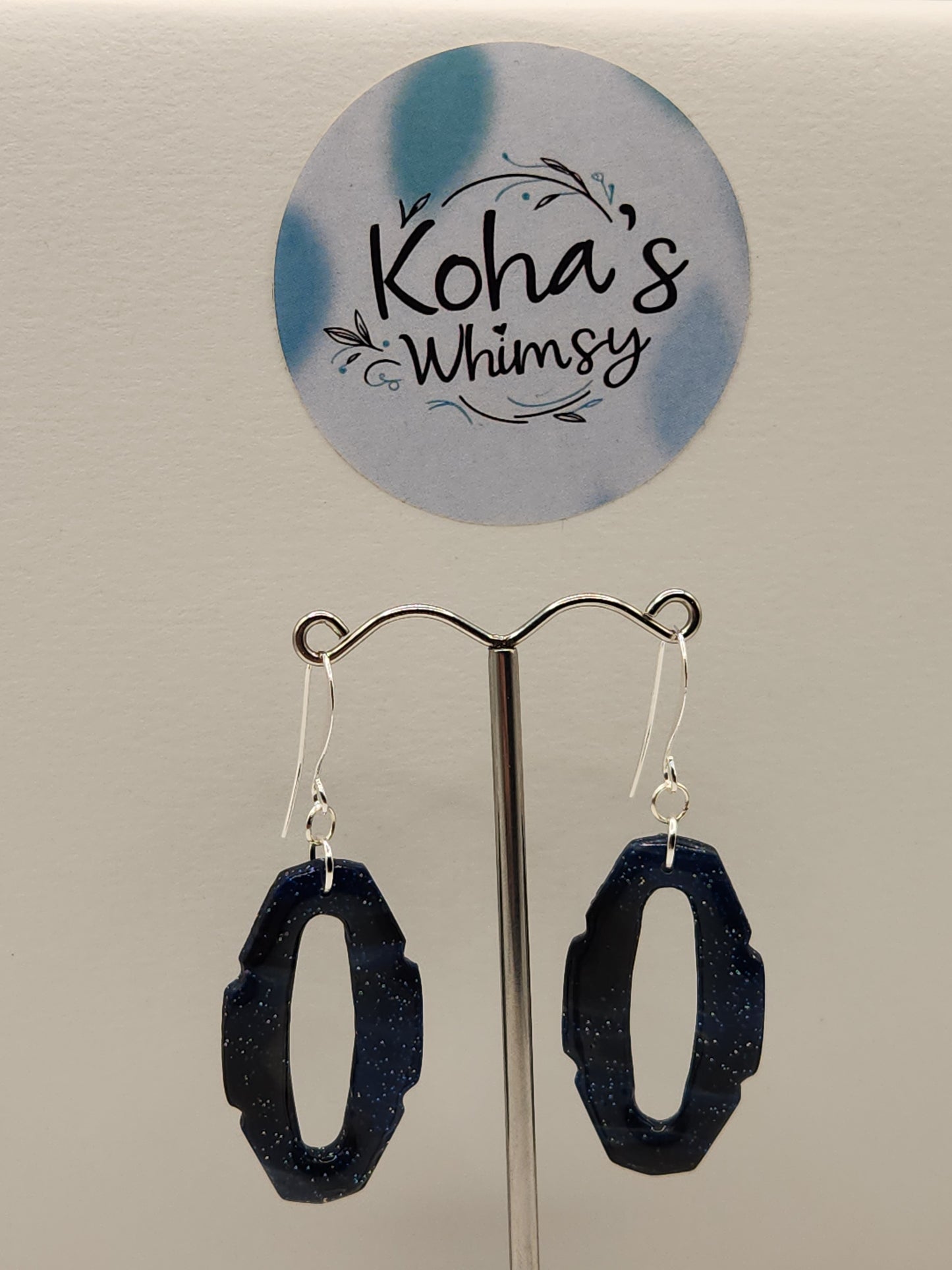 Starlight Shimmer Oval Hoopla Dangle Earrings