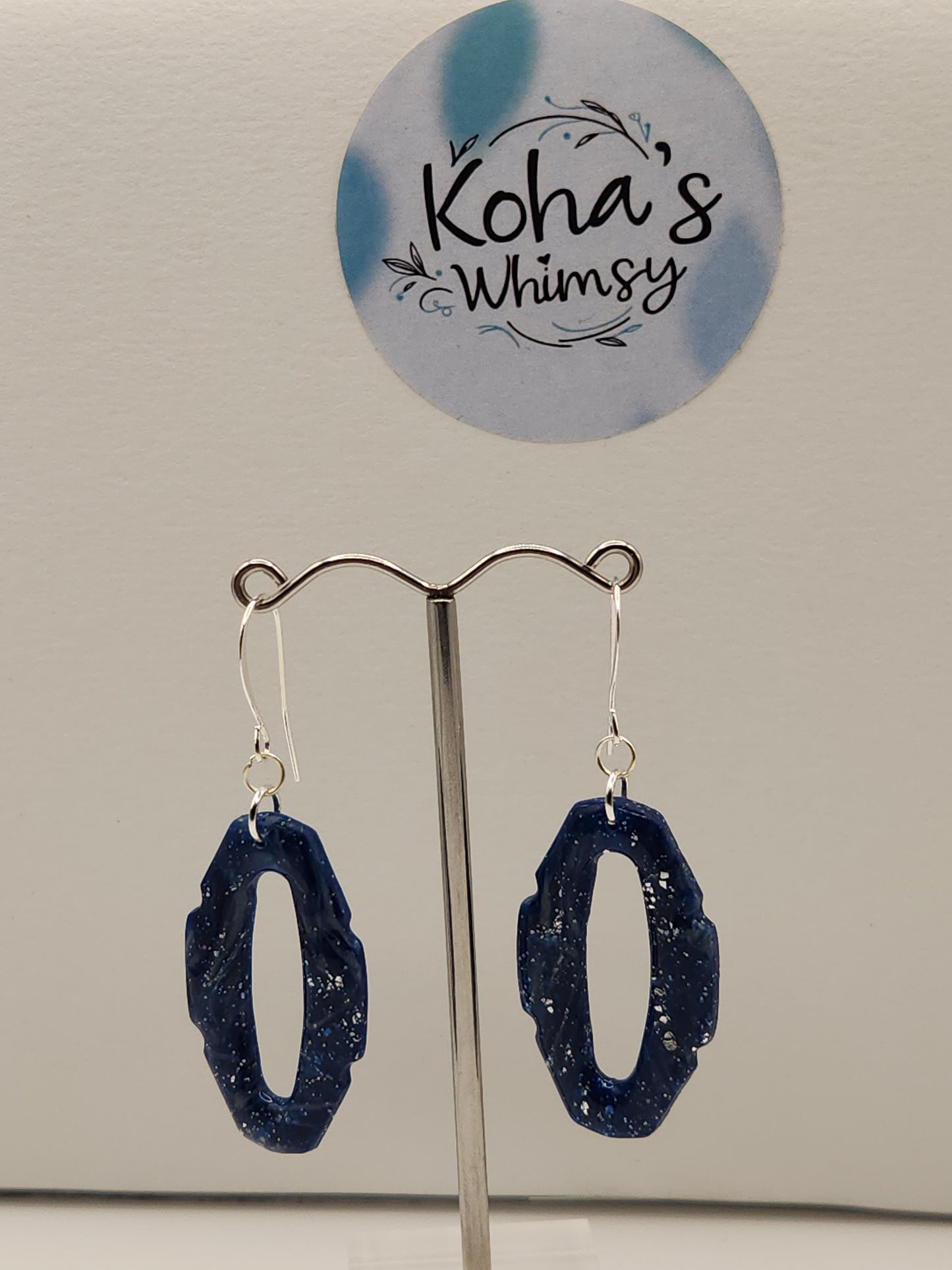 Starlight Shimmer Oval Hoopla Dangle Earrings