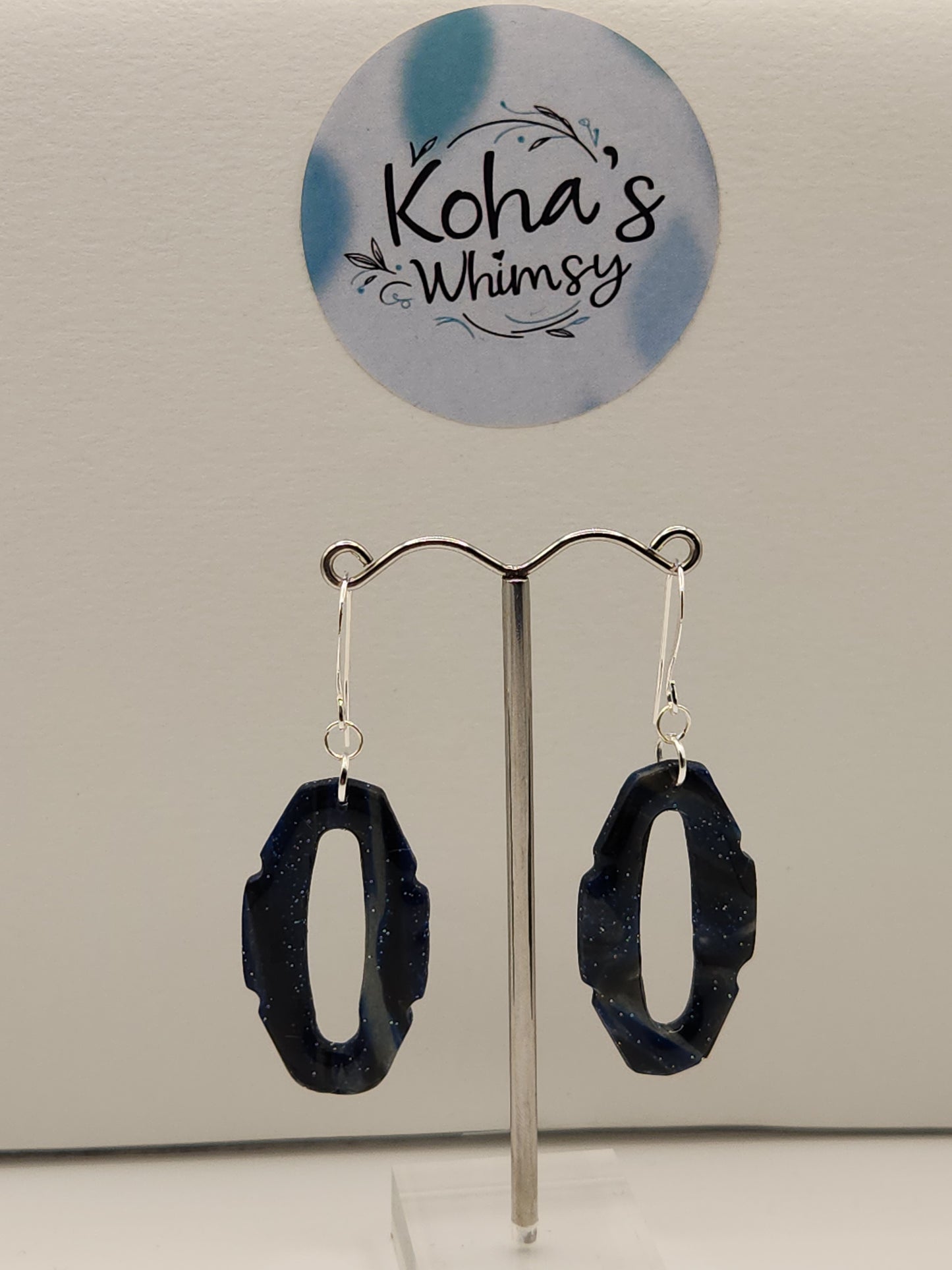 Starlight Shimmer Oval Hoopla Dangle Earrings