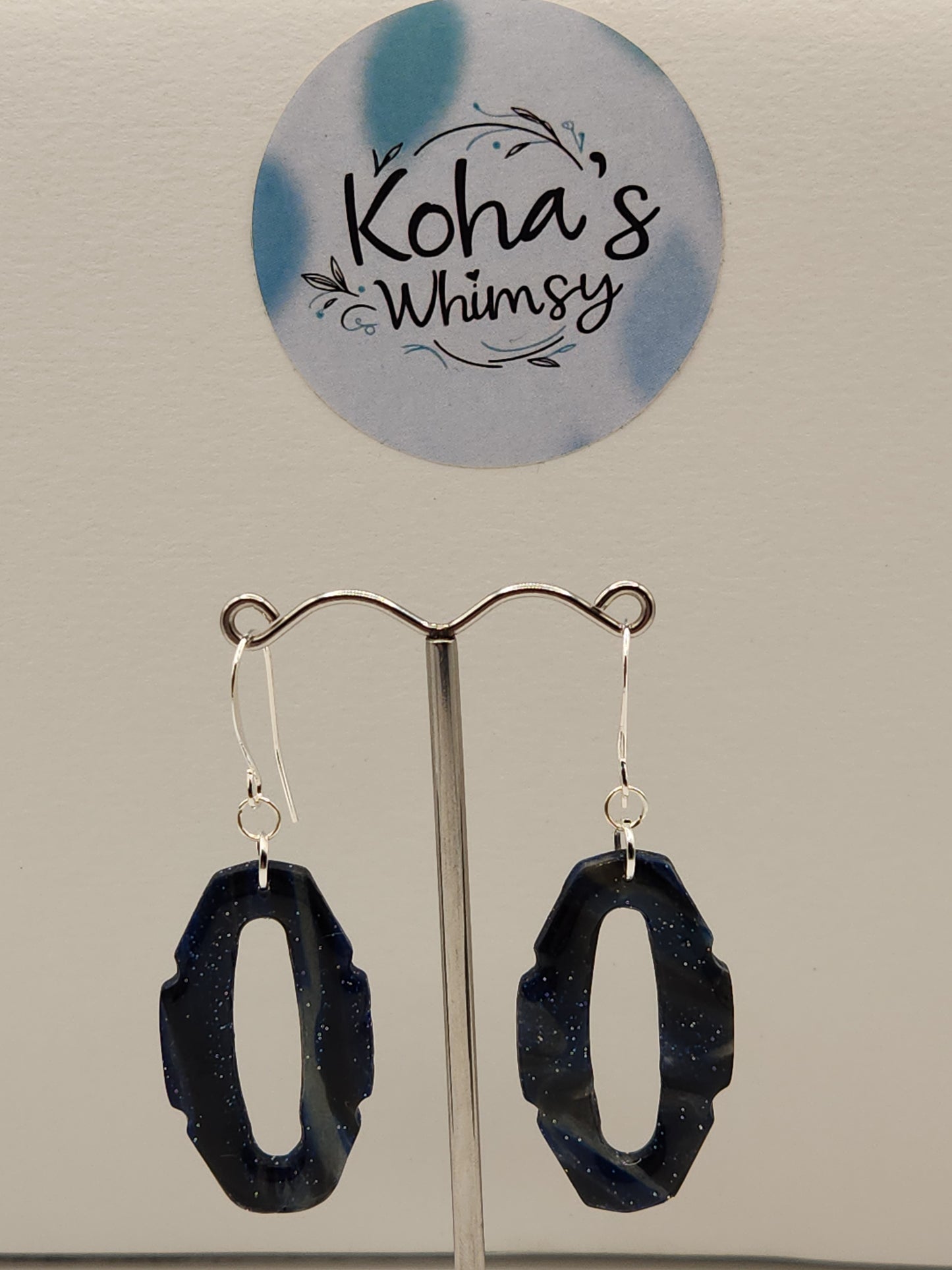 Starlight Shimmer Oval Hoopla Dangle Earrings