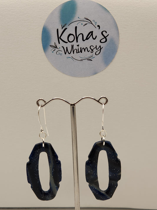 Starlight Shimmer Oval Hoopla Dangle Earrings