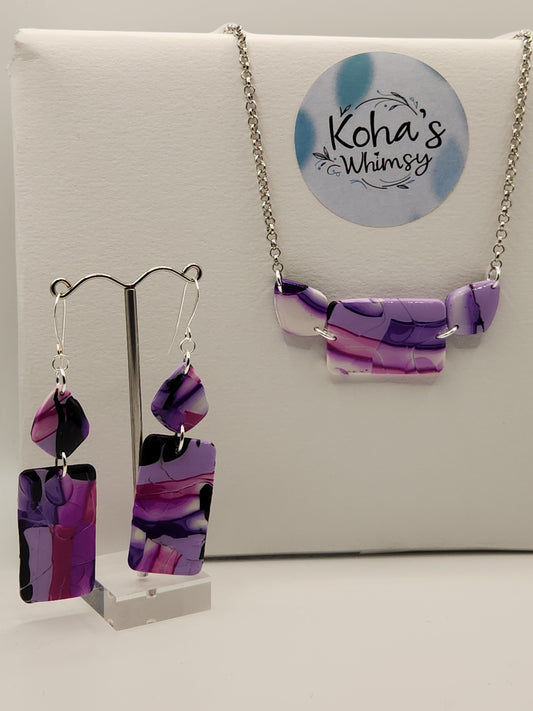 Violet Kaleidoscope Jewellery Set