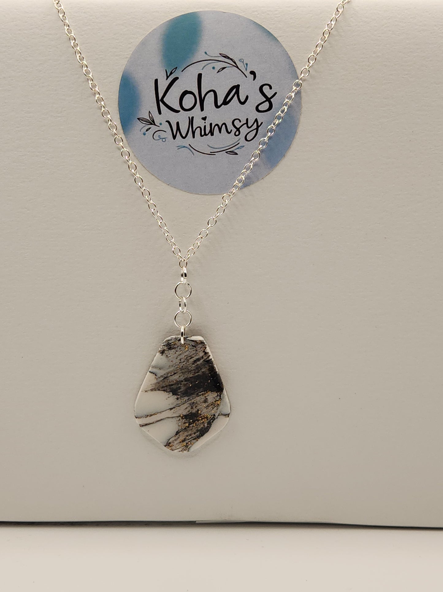 Howlite Jewellery Set - Rectangle Earrings & Drop Pendant