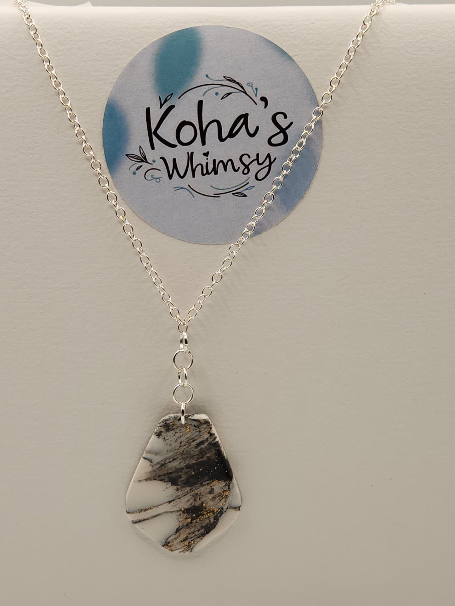 Howlite Jewellery Set - Rectangle Earrings & Drop Pendant