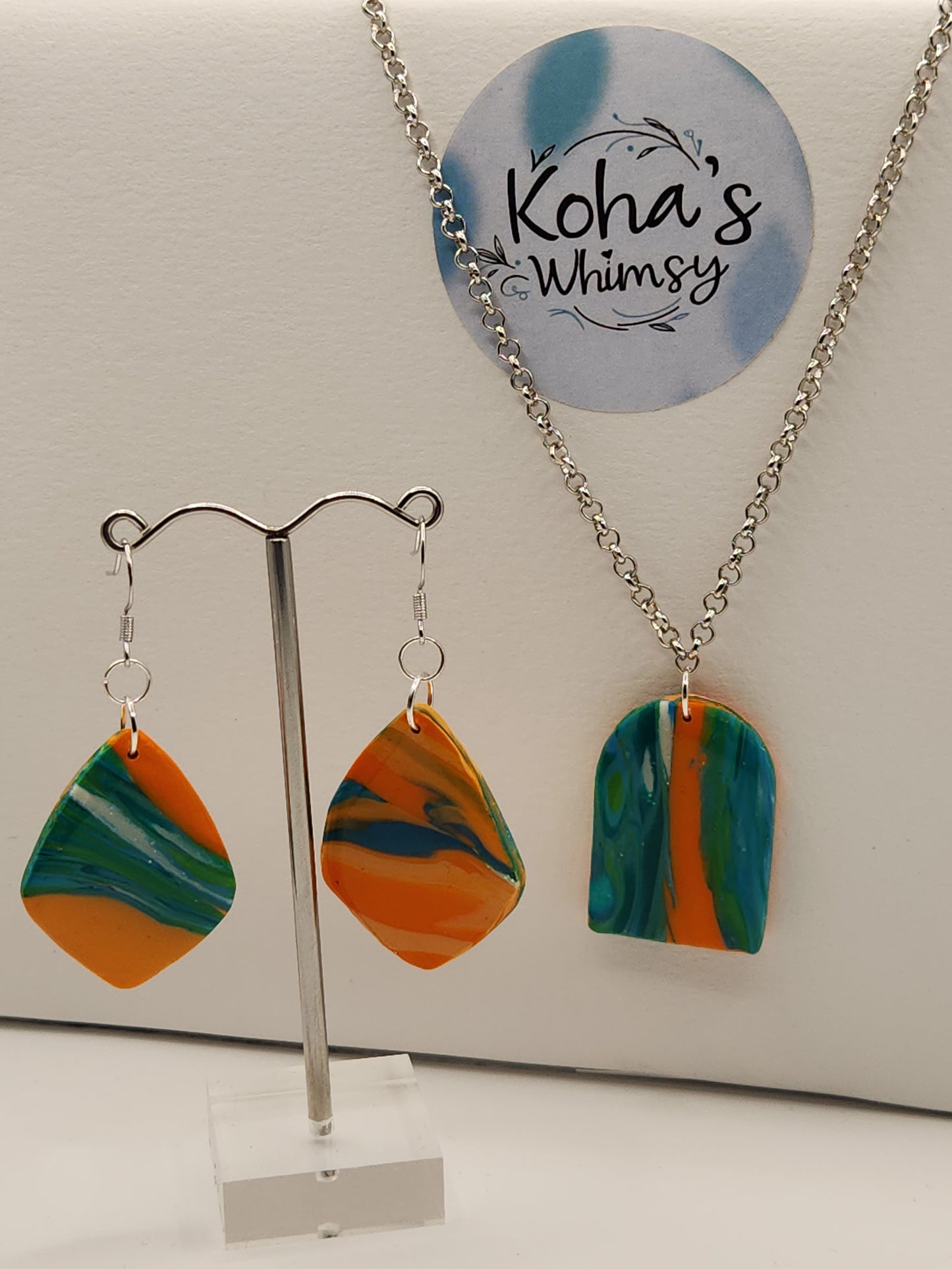 Orange Emerald Jewellery Set