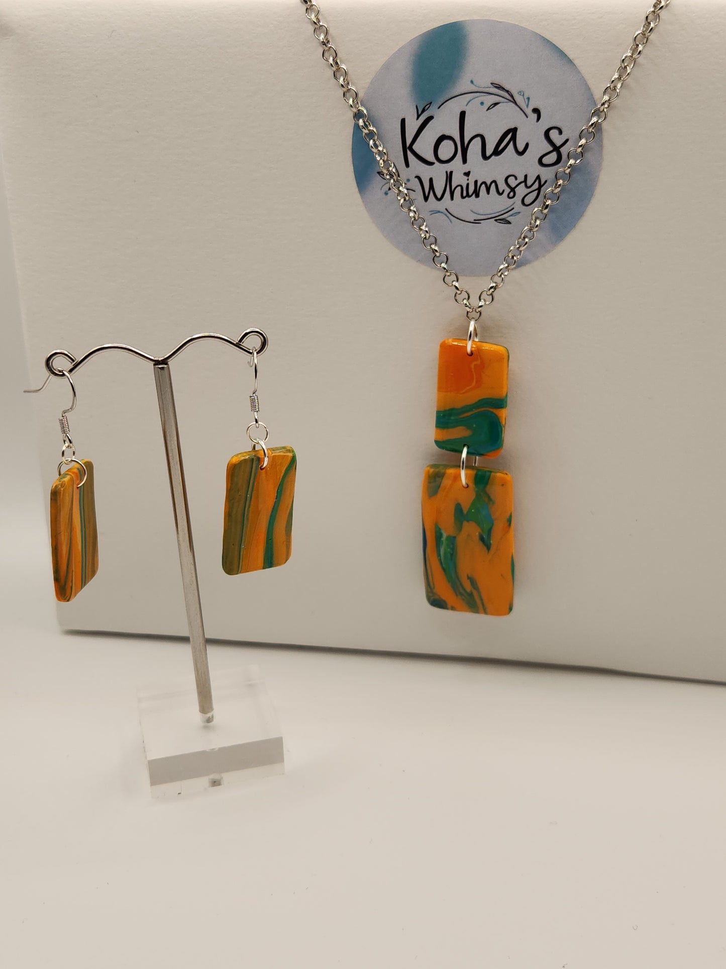 Orange Emerald Jewellery Set