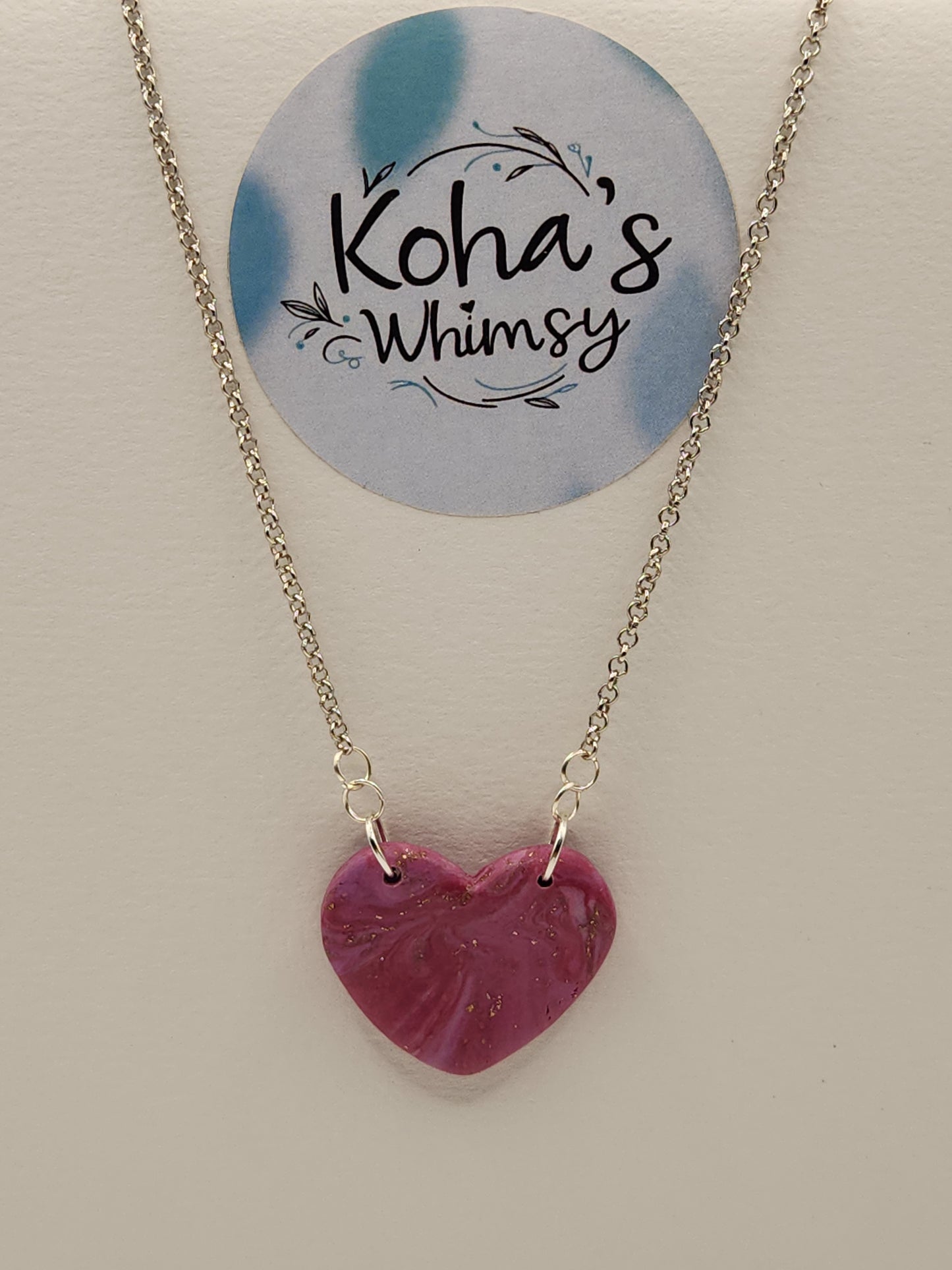 Golden Mauve Heart Necklace