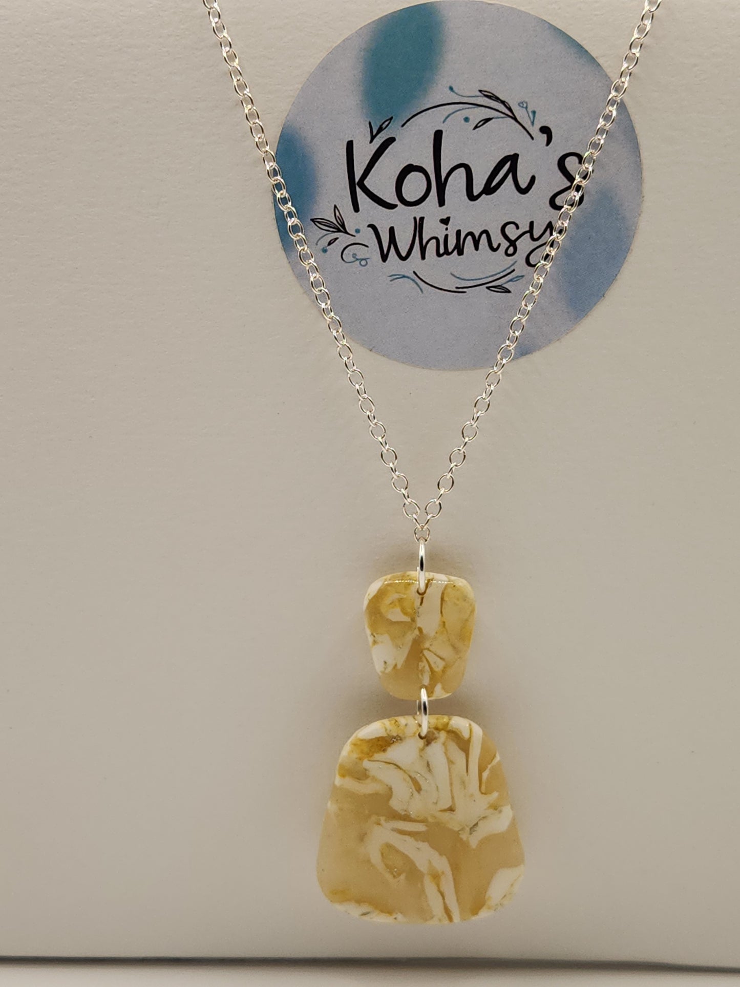 Lemon Howlite Large Quadrangle Necklace