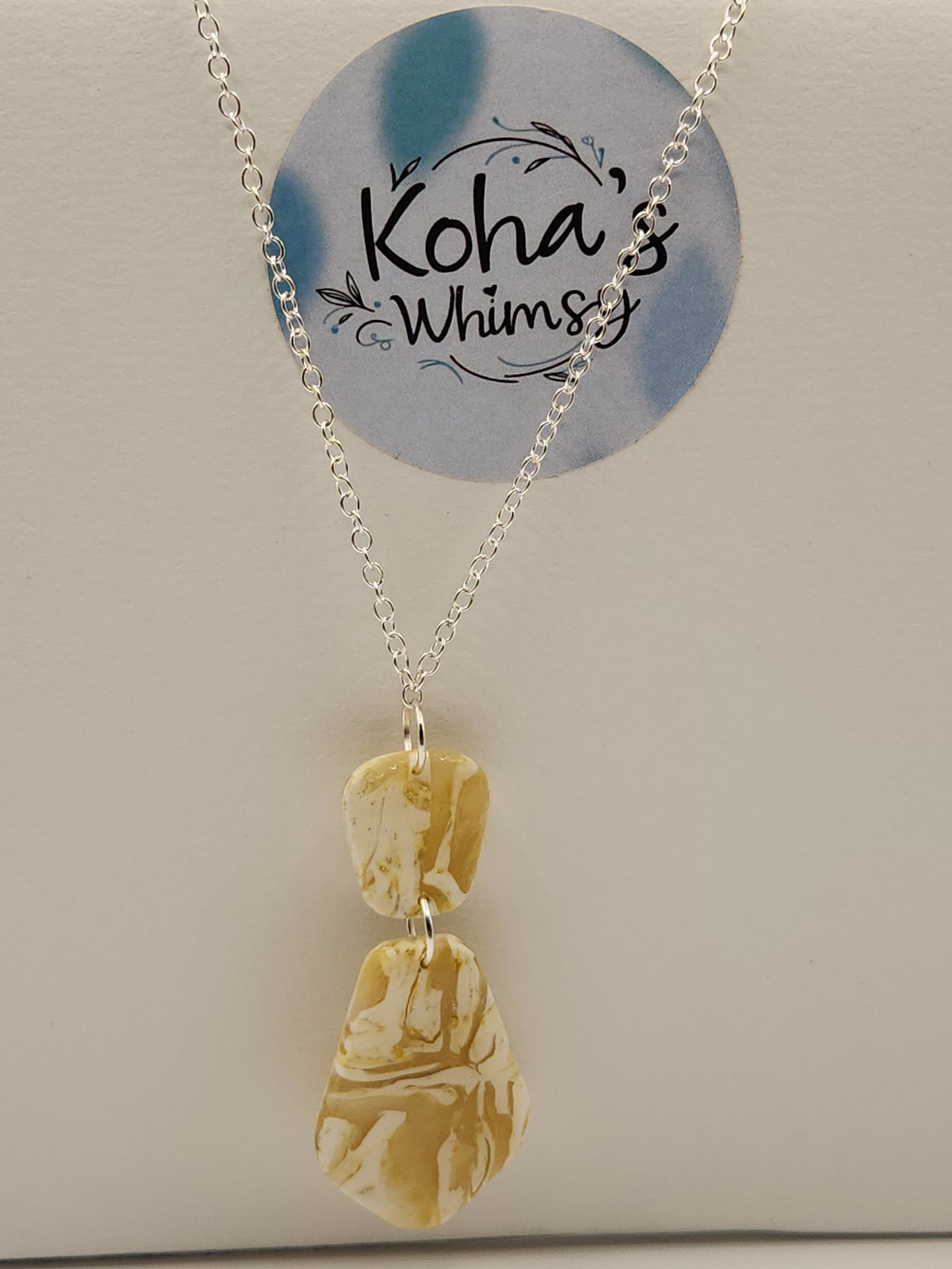 Lemon Howlite Large Drop Necklace