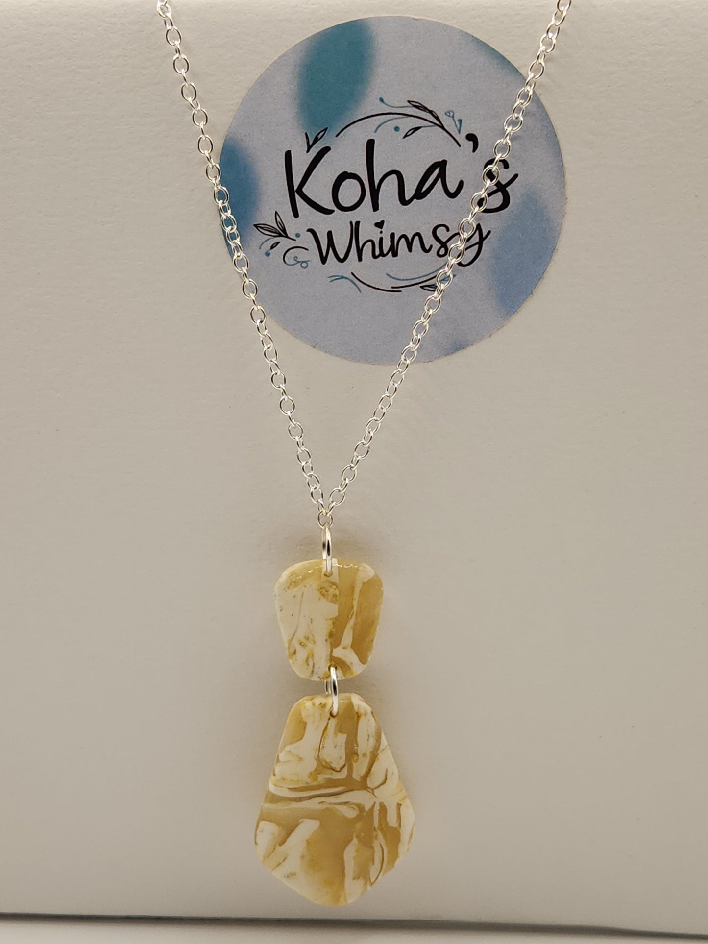 Lemon Howlite Large Drop Necklace