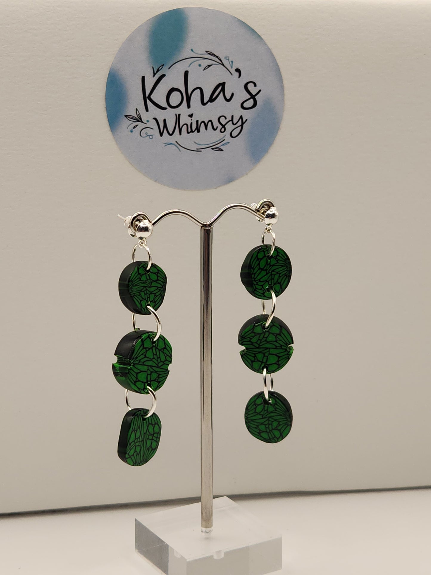 Emerald Bubble Jewellery Set - Circle Studs & Drop Pendant