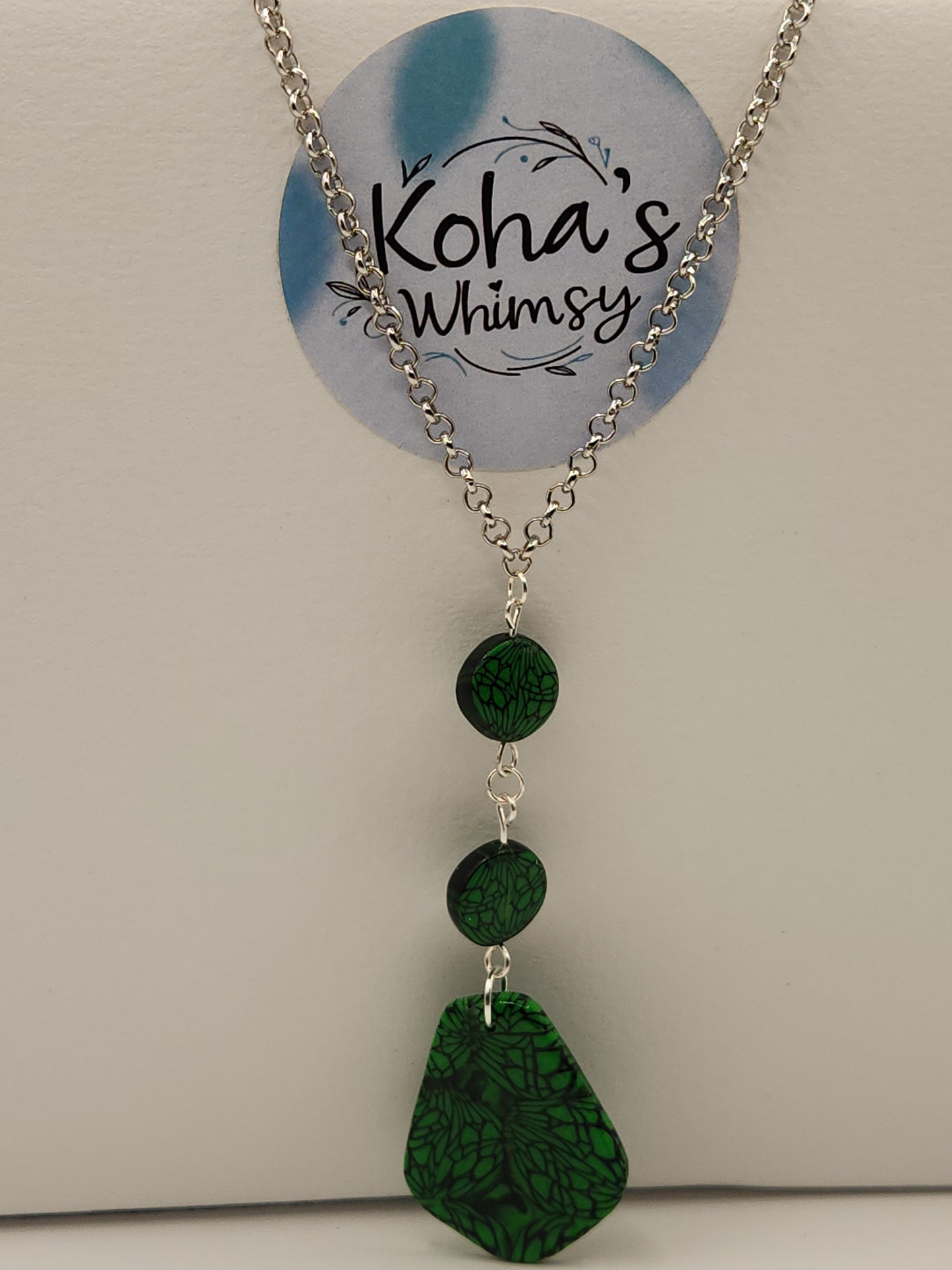 Emerald Bubble Jewellery Set - Circle Studs & Drop Pendant