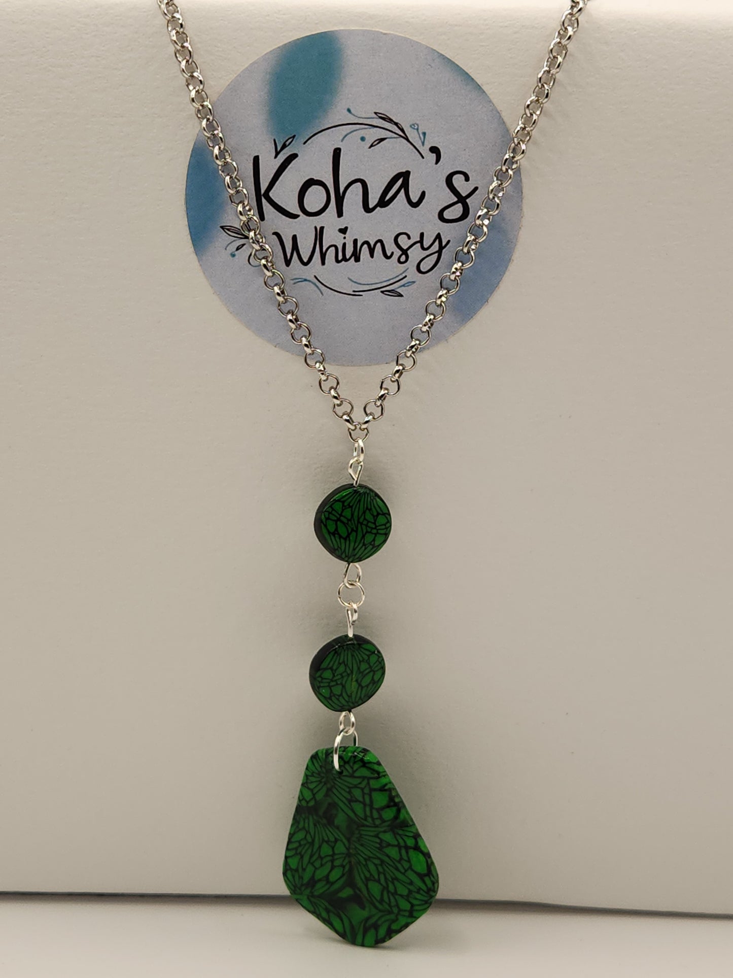 Emerald Bubble Jewellery Set - Circle Studs & Drop Pendant