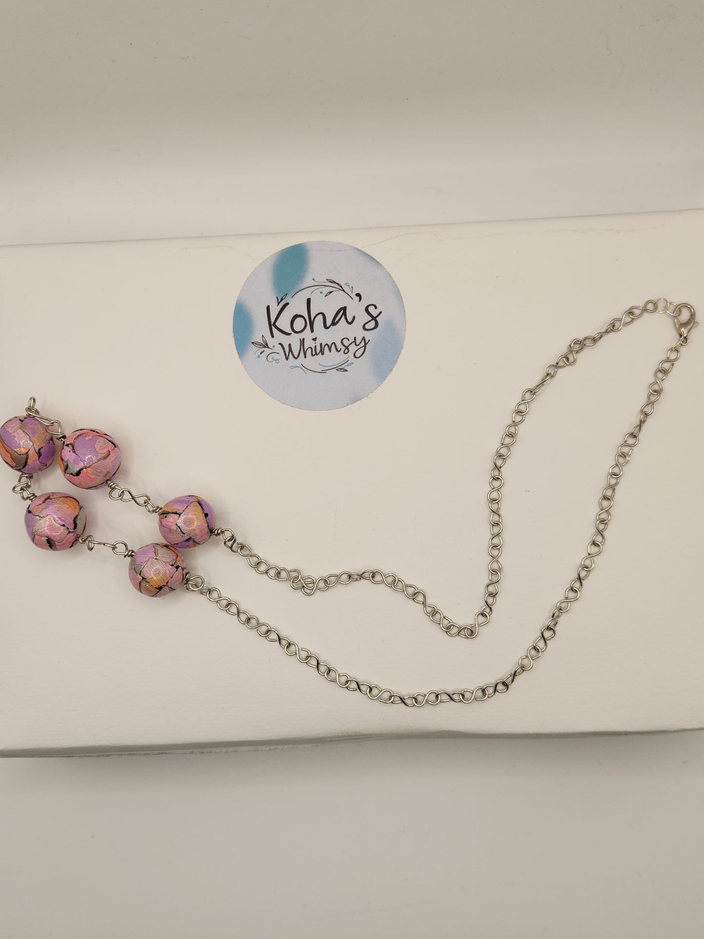 Pastel Watercolour Beaded Necklace