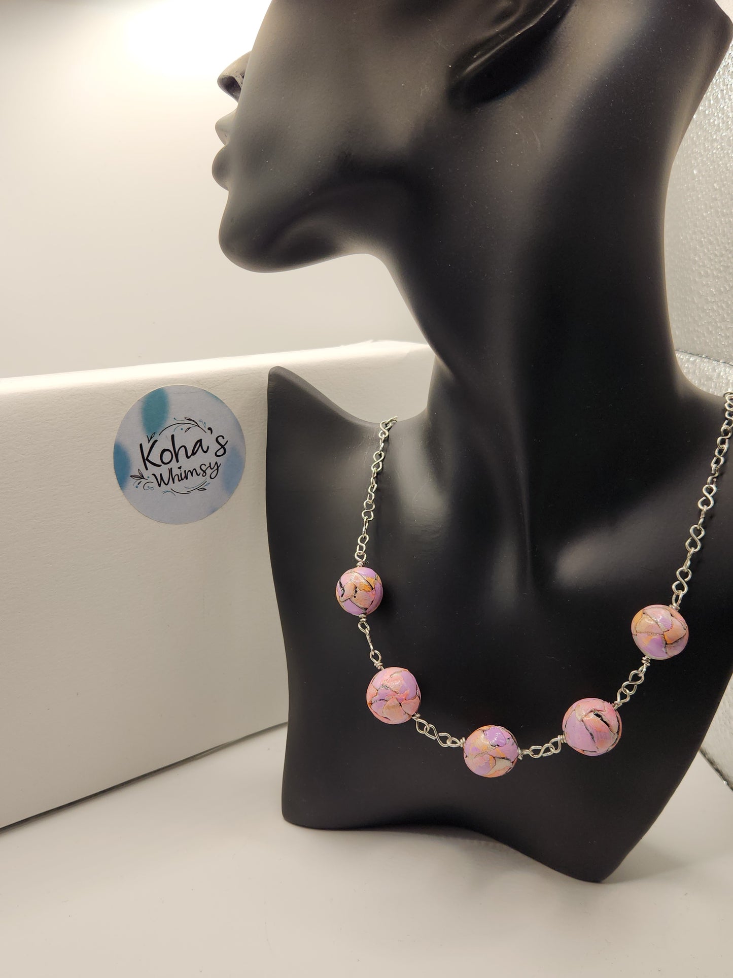 Pastel Watercolour Beaded Necklace
