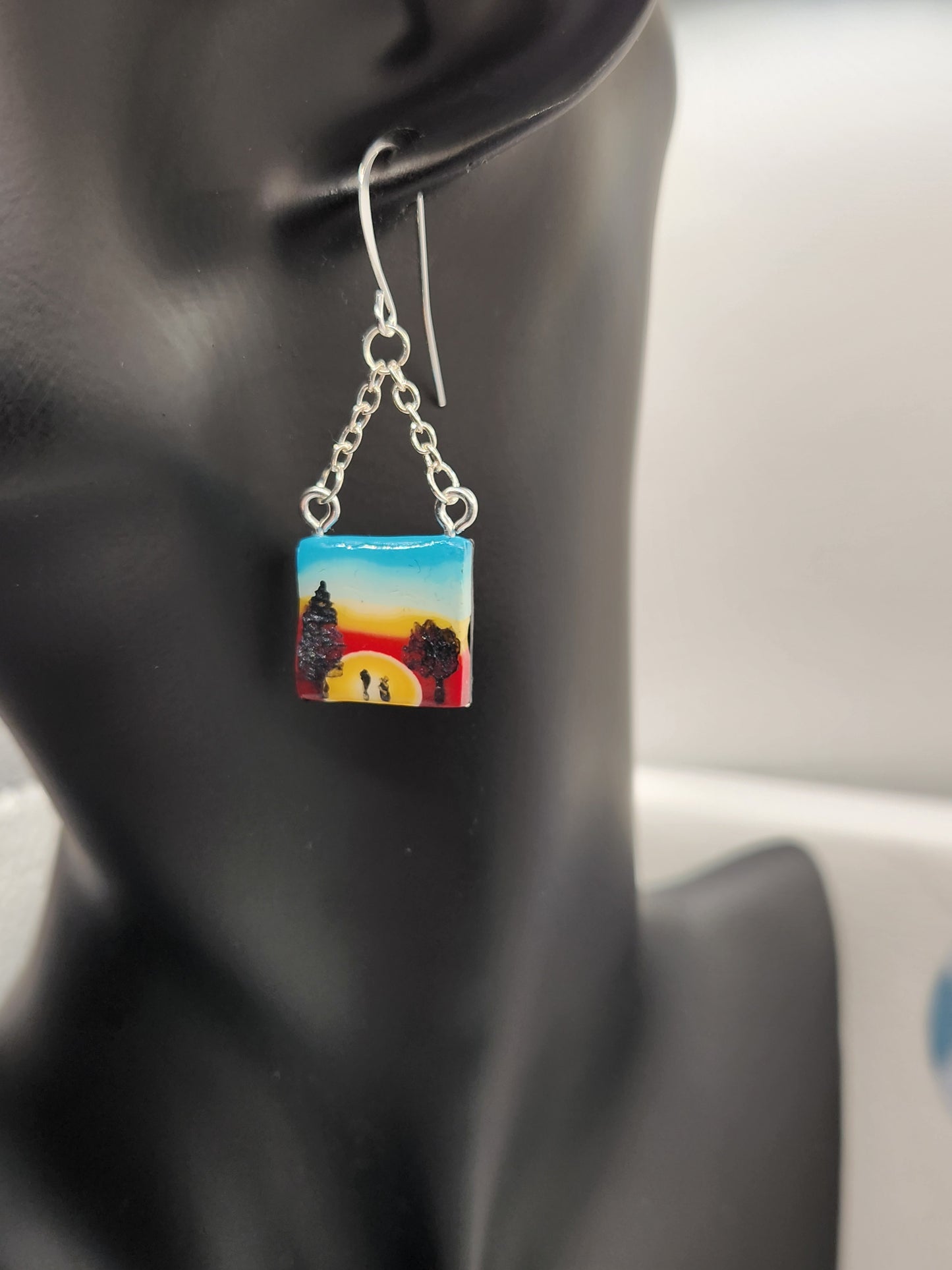 Sunrise Silhouette Dangle Earrings
