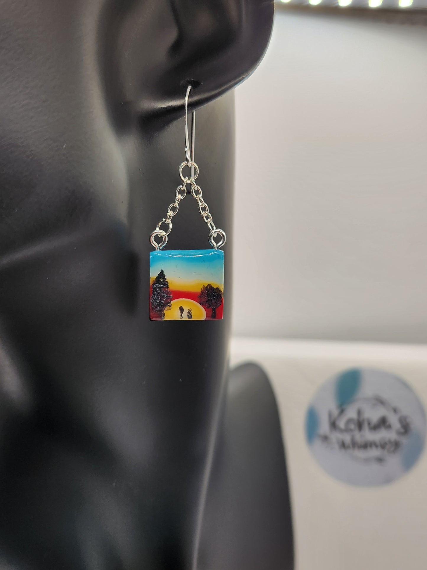 Sunrise Silhouette Dangle Earrings
