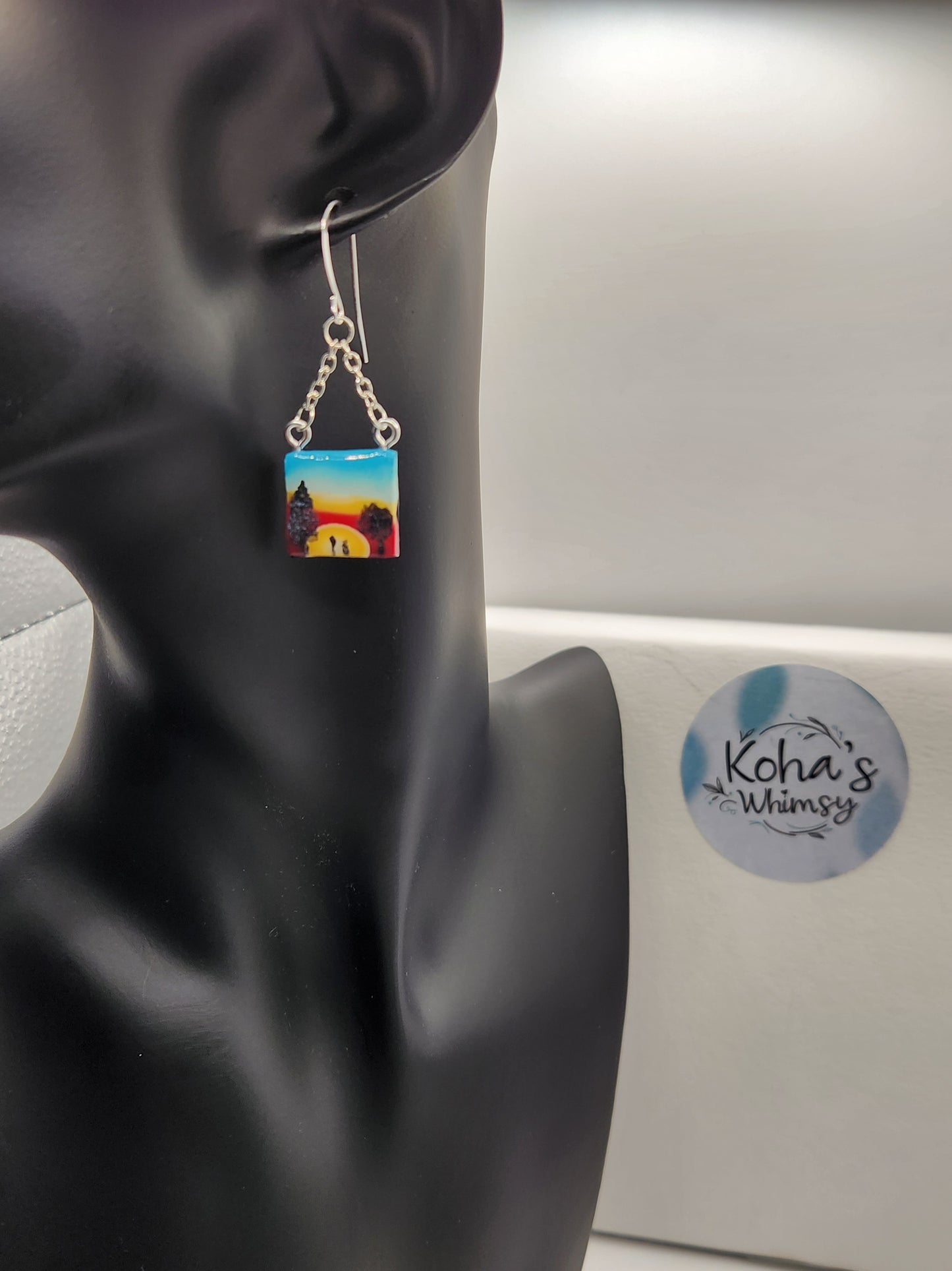 Sunrise Silhouette Dangle Earrings