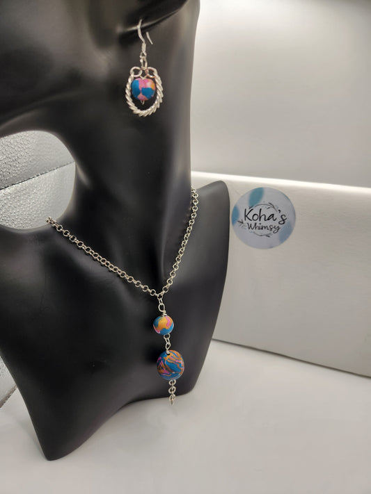 Coiled Wire Beaded Jewellery Set - One of a Kind