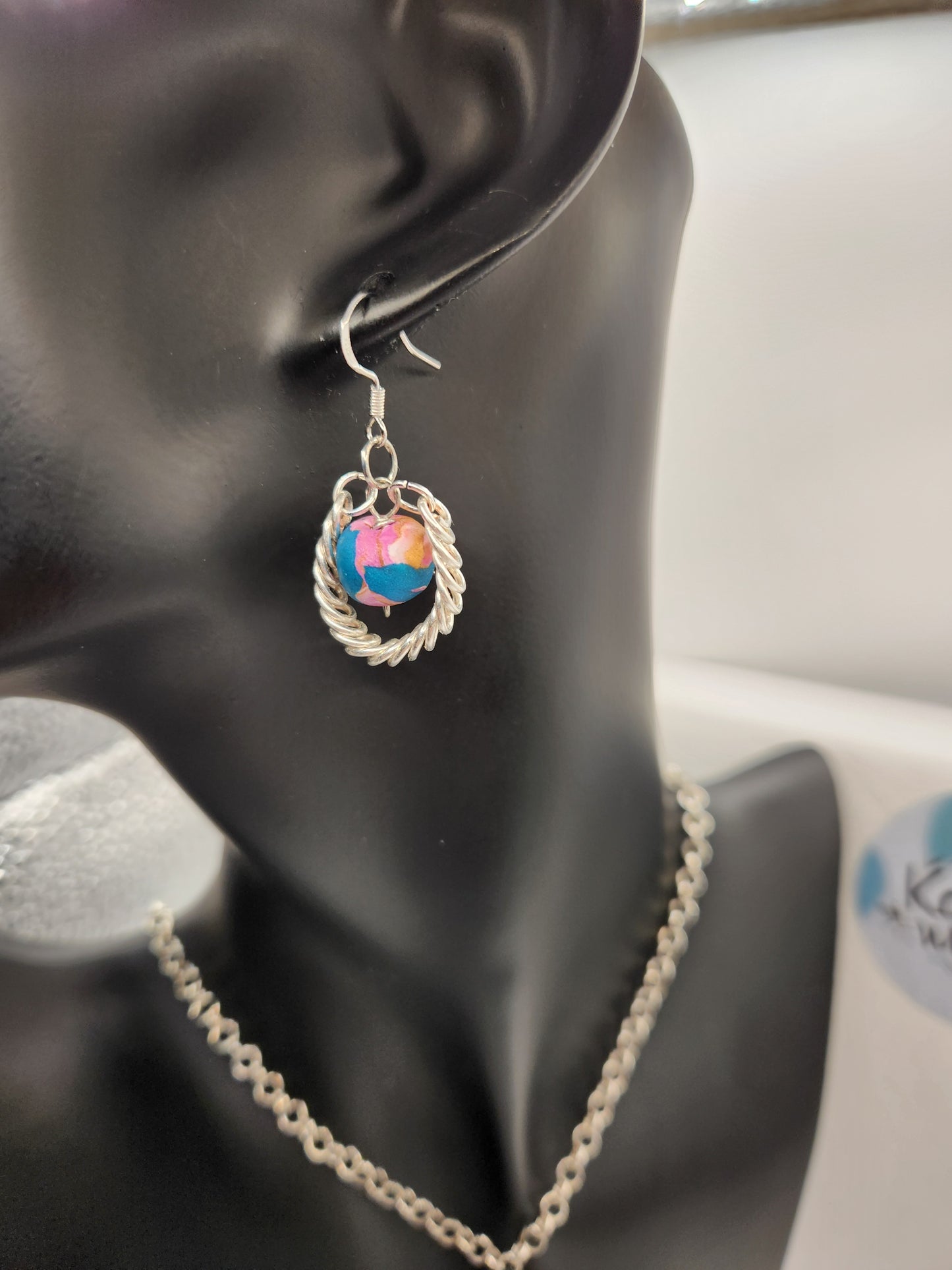 Coiled Wire Beaded Jewellery Set - One of a Kind