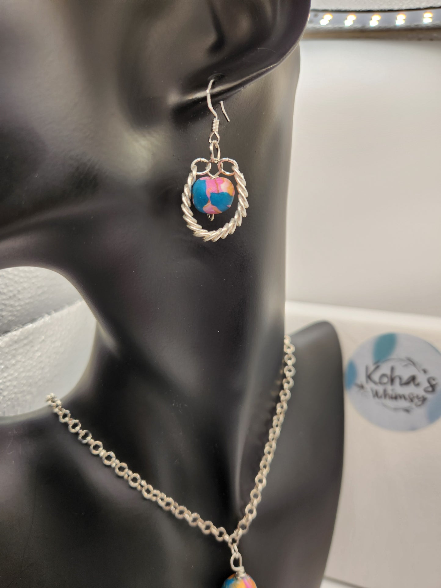 Coiled Wire Beaded Jewellery Set - One of a Kind