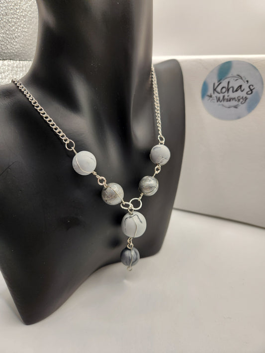 Silver Beaded Necklace