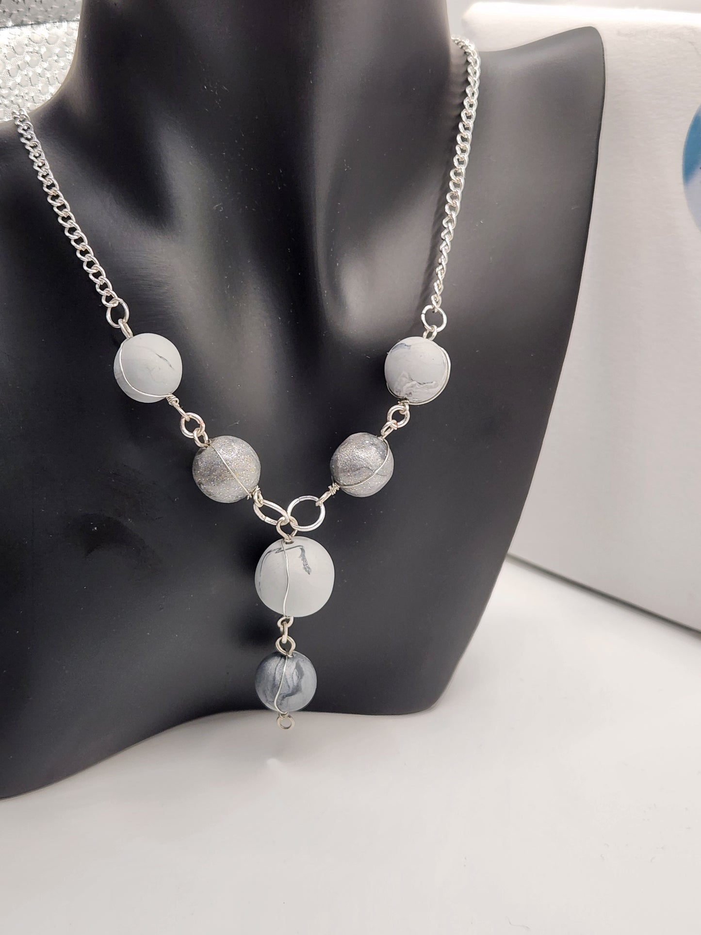 Silver Beaded Necklace