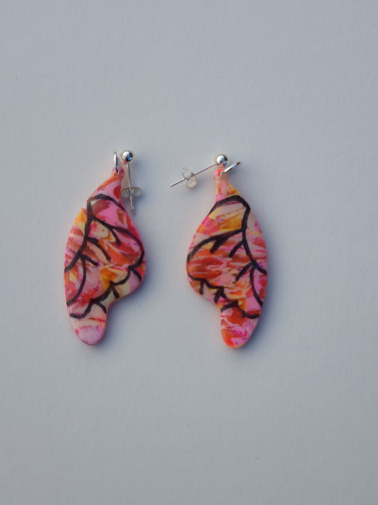 Peach Revival Butterfly Wing Studs