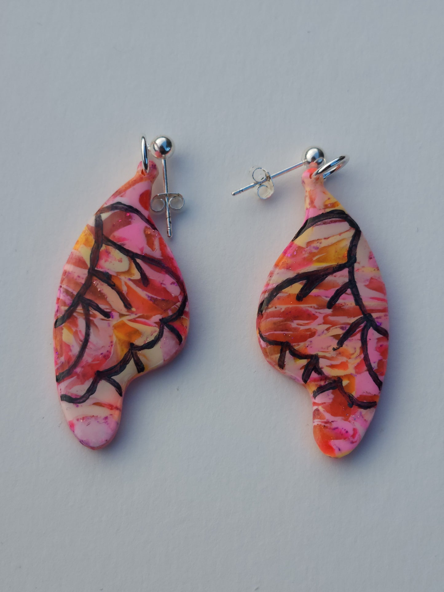 Peach Revival Butterfly Wing Studs