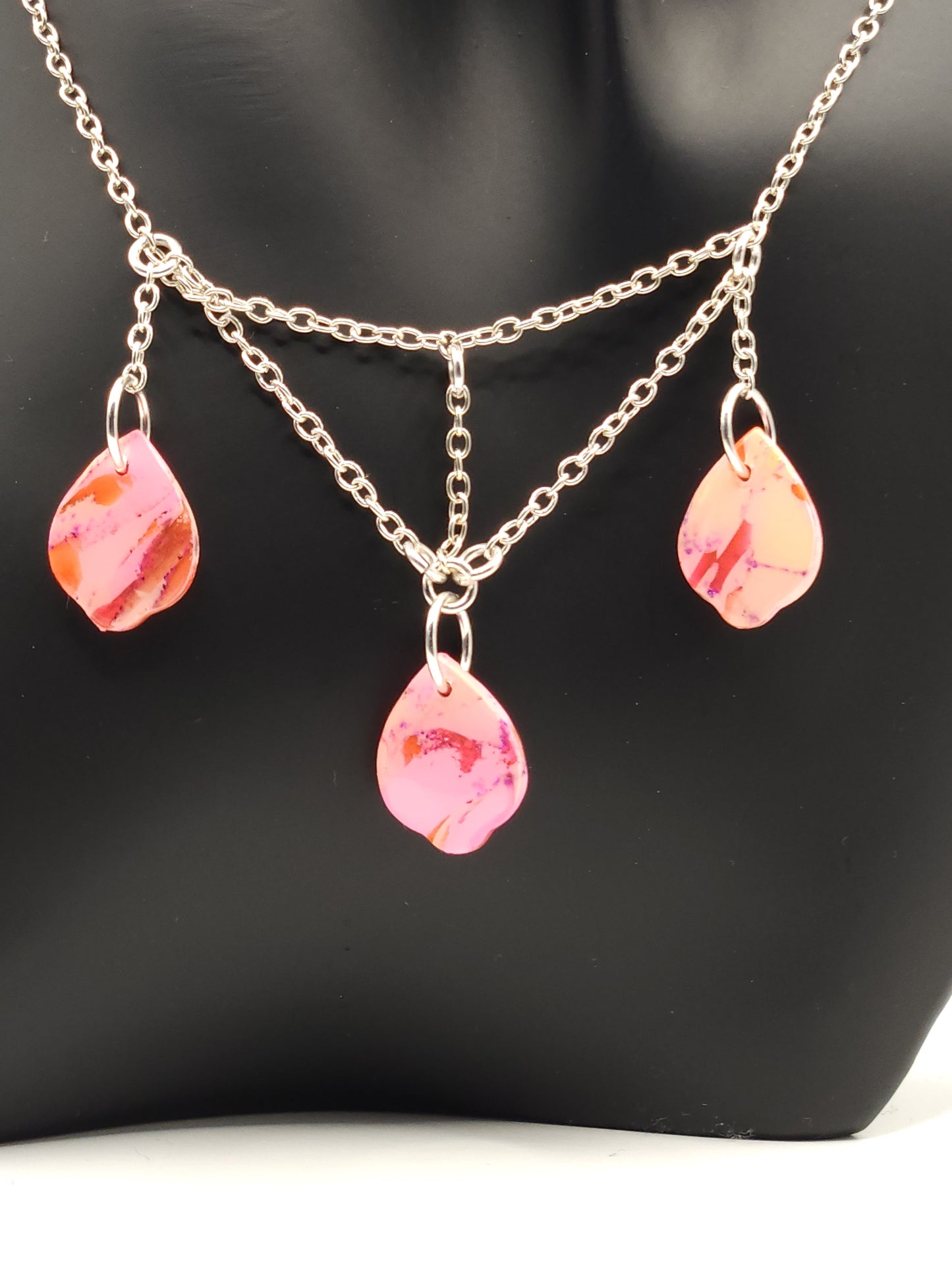 Peach Revival Triple Petal Necklace