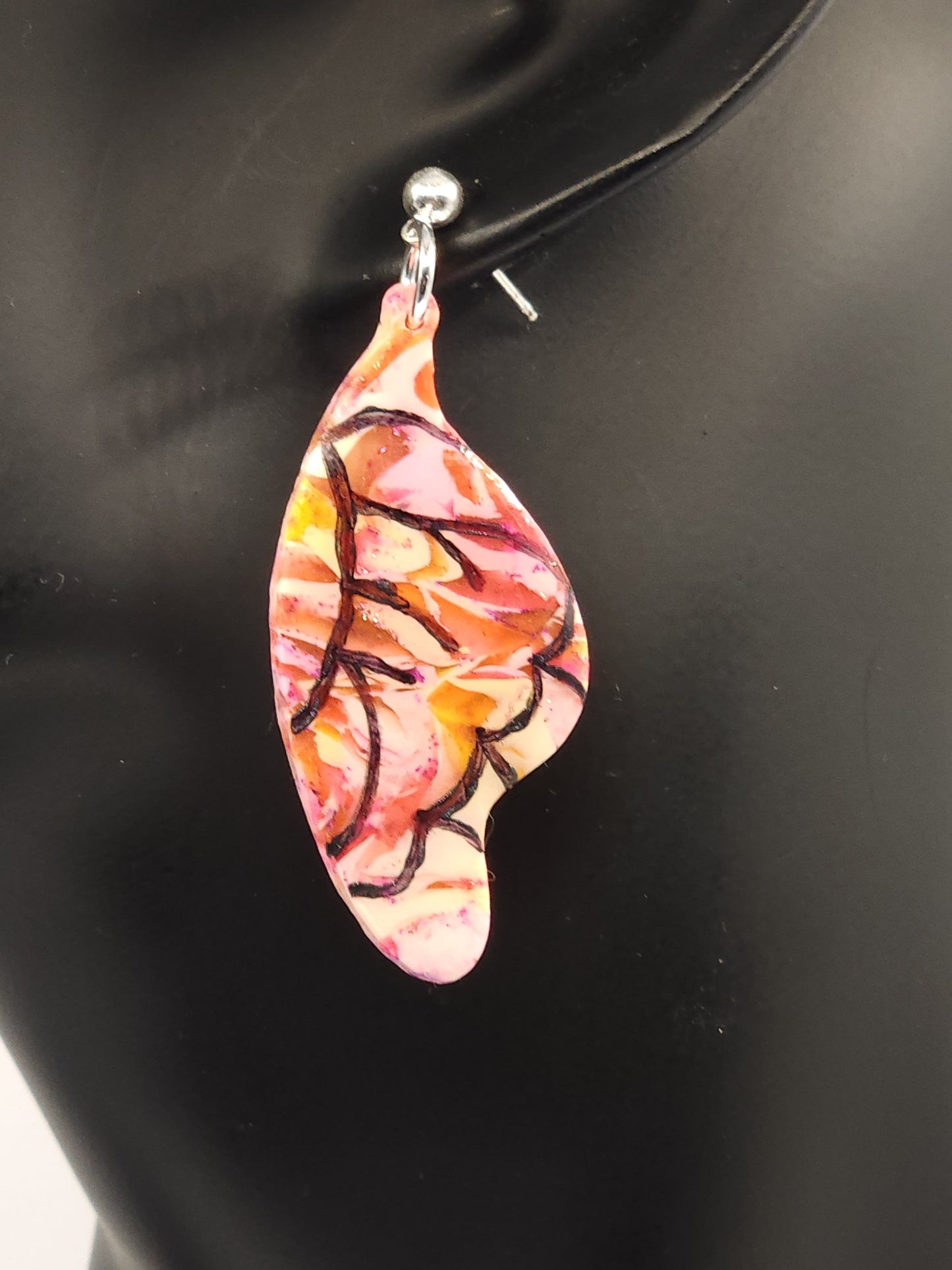 Peach Revival Butterfly Wing Studs