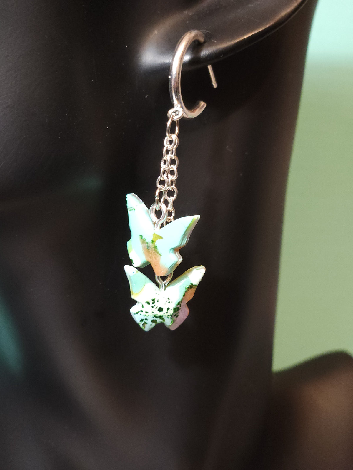 Spring Haze Butterfly Hoops