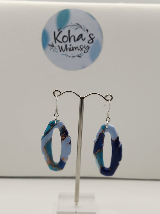Ocean Vibes Oval Hoopla Dangle Earrings