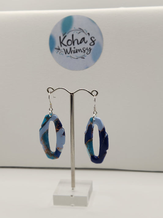 Ocean Vibes Oval Hoopla Dangle Earrings