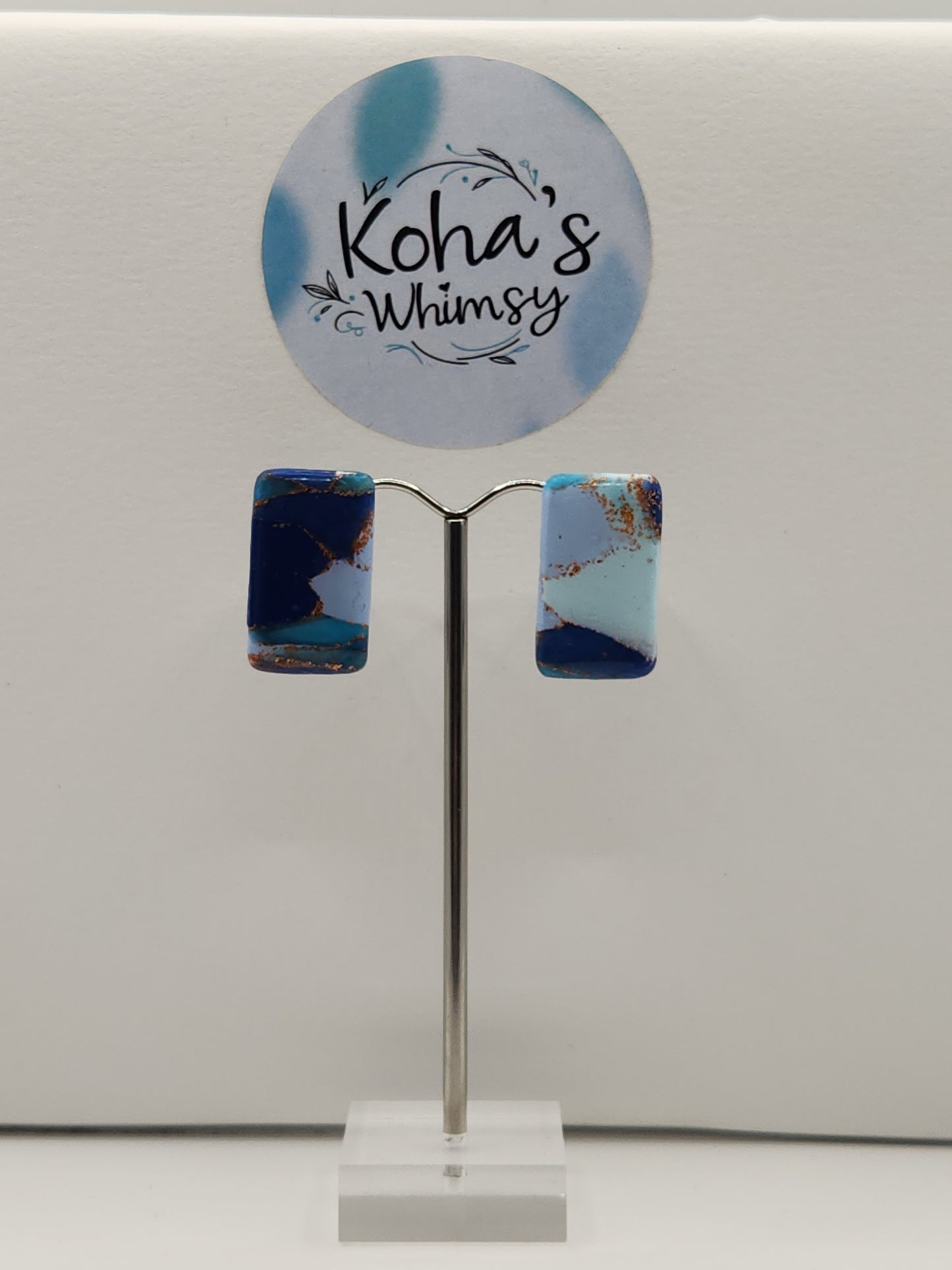 Ocean Vibes Small Rectangle Stud Earrings