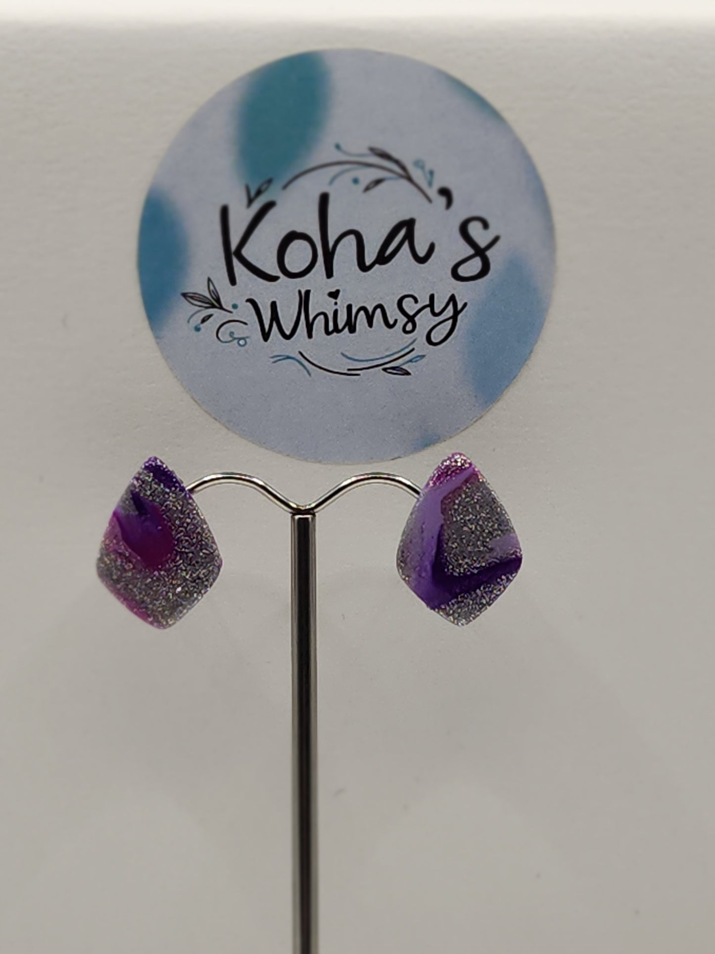 Purple Droplets Small Drop Diamond Stud