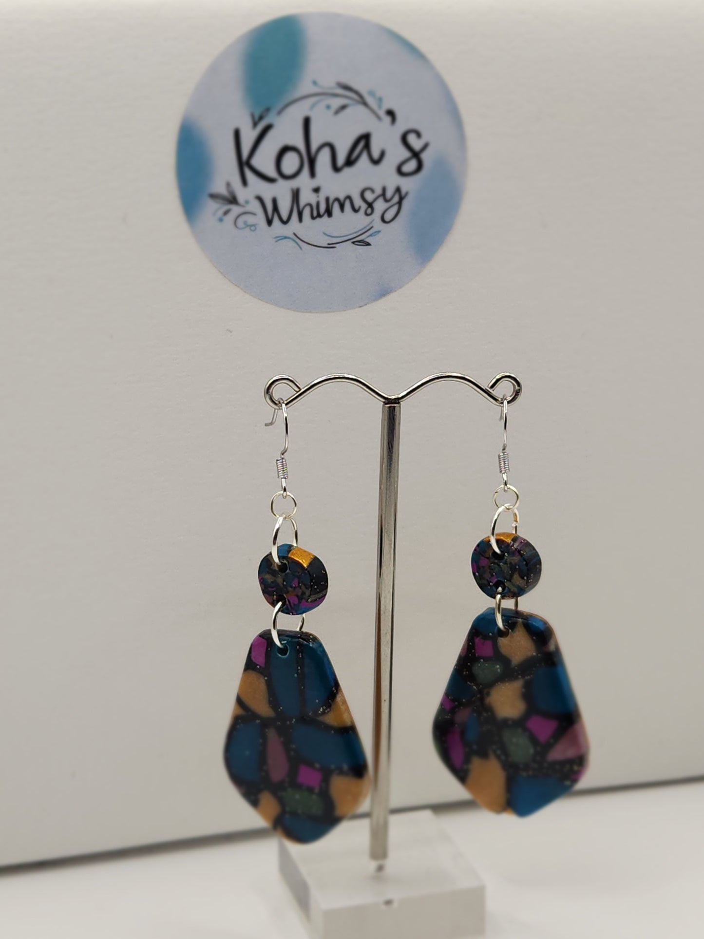 Rainbow Fish Large Drop Dangle Earrings