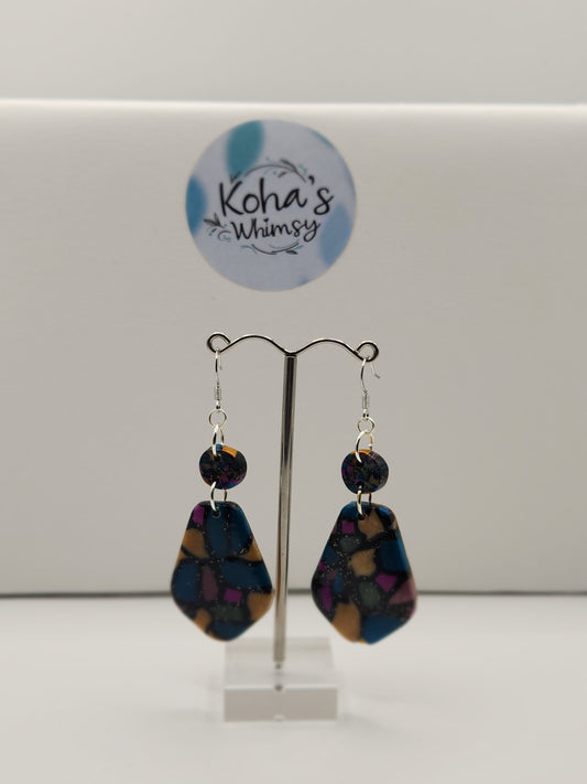 Rainbow Fish Large Drop Dangle Earrings
