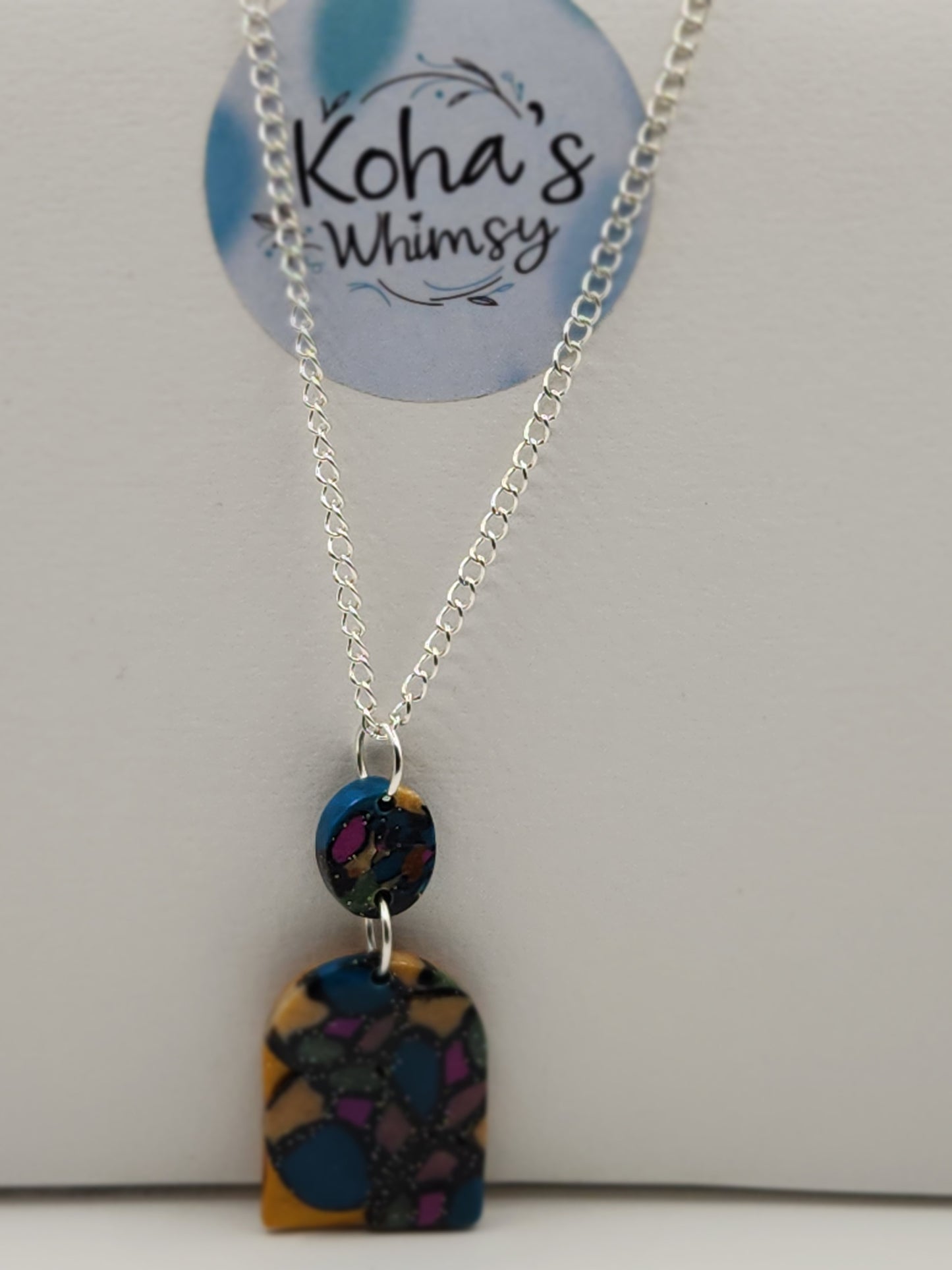 Rainbow Fish Arch Pendant & Upside-down Quadrangle Set